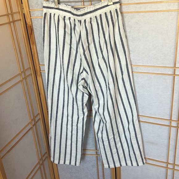 J. Crew Store Stripes Ivory Casual Ankle Pants - Picture 7 of 9